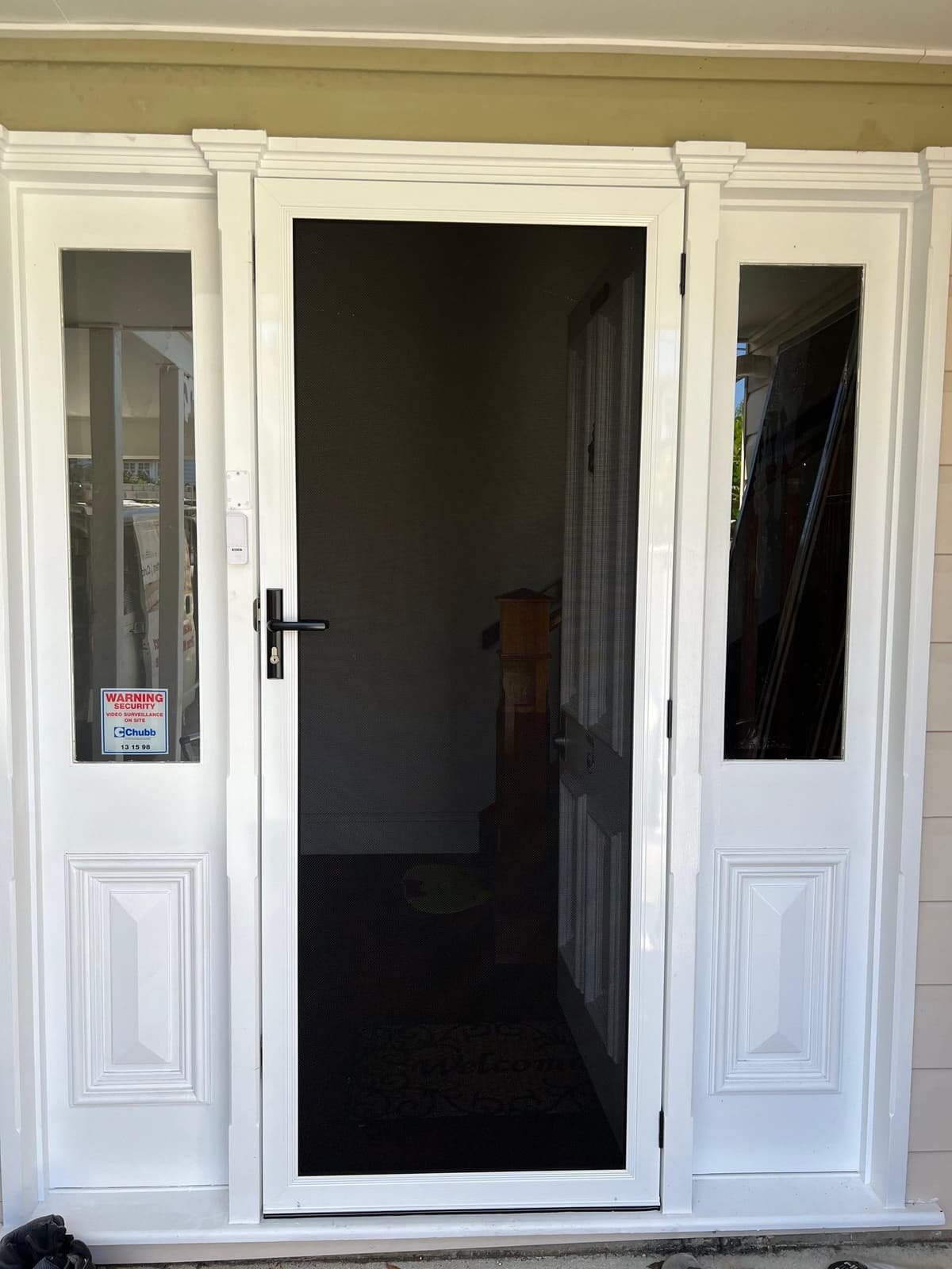 316 stainless steel security screen on French doors